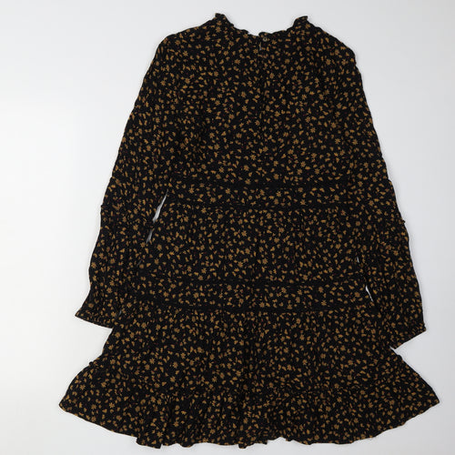 Superdry Women's Black Floral A-Line Dress Size 8