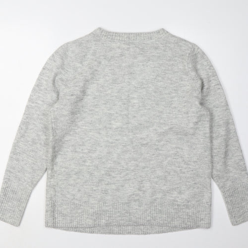 Wallis Women's Grey Pullover Jumper M - Beaded Design