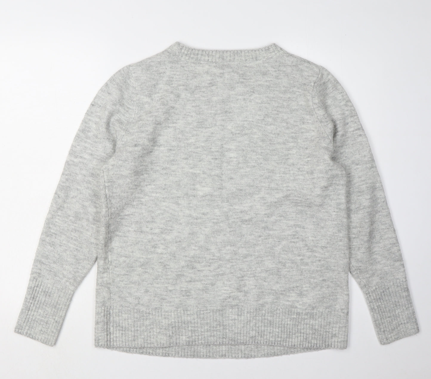Wallis Women's Grey Pullover Jumper M - Beaded Design