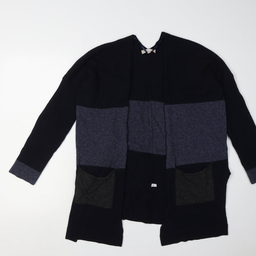 Benedetta B. Women's Black Grey Open Front Cardigan M