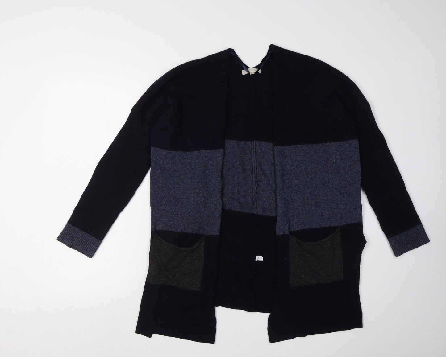 Benedetta B. Women's Black Grey Open Front Cardigan M