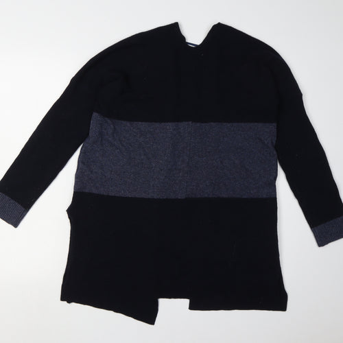 Benedetta B. Women's Black Grey Open Front Cardigan M