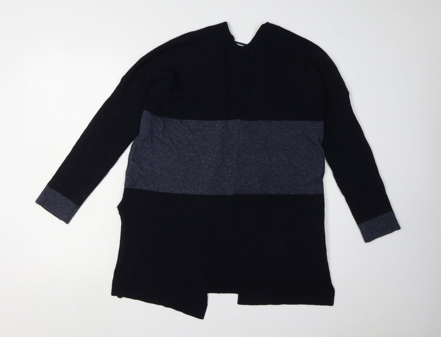 Benedetta B. Women's Black Grey Open Front Cardigan M