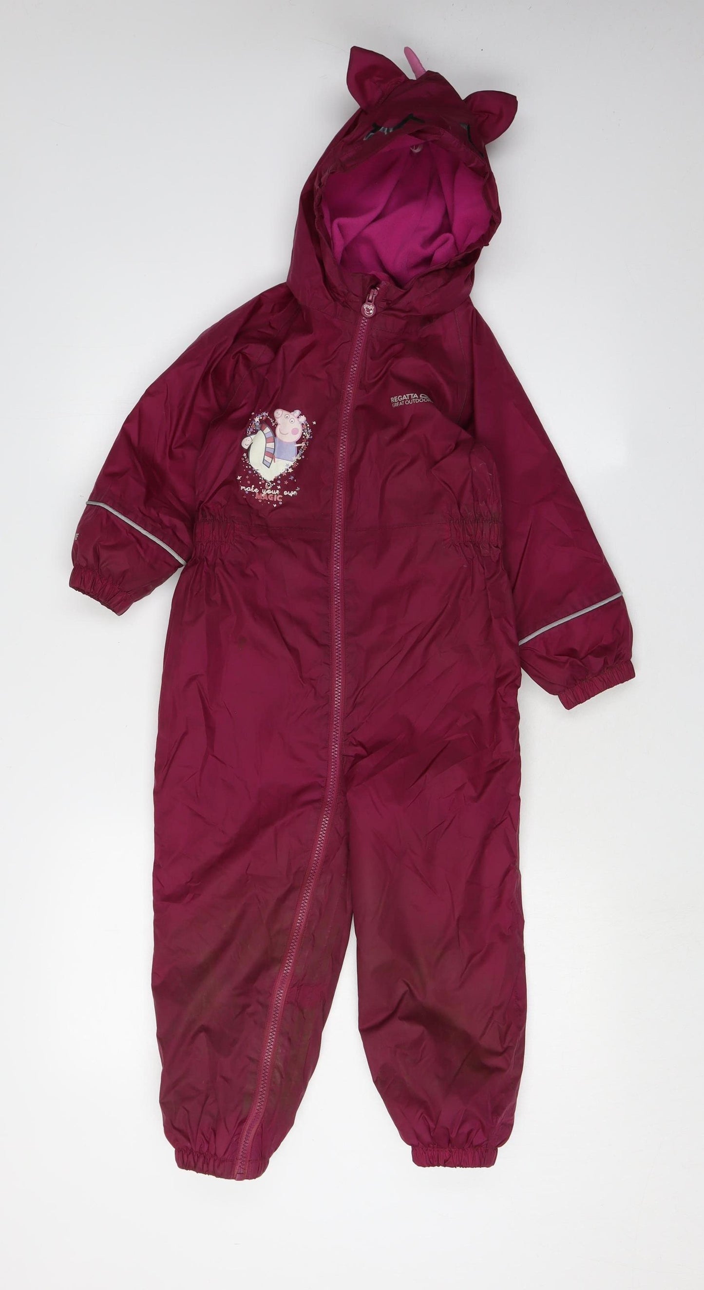 Regatta Girls Red Snowsuit 4 Years Peppa Pig Hooded