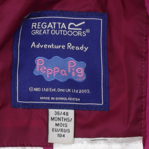 Regatta Girls Red Snowsuit 4 Years Peppa Pig Hooded