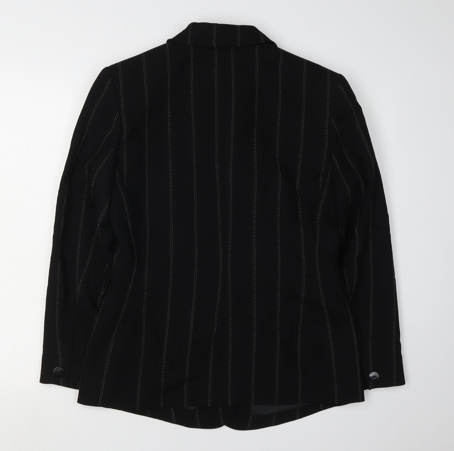 Windsmoor Women's Black Blazer, Size 10, Pinstripe Wool
