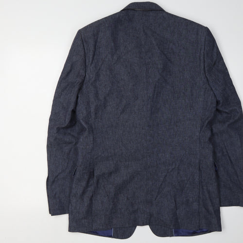 Magee Blue Linen Blazer Men's 40R Business Casual