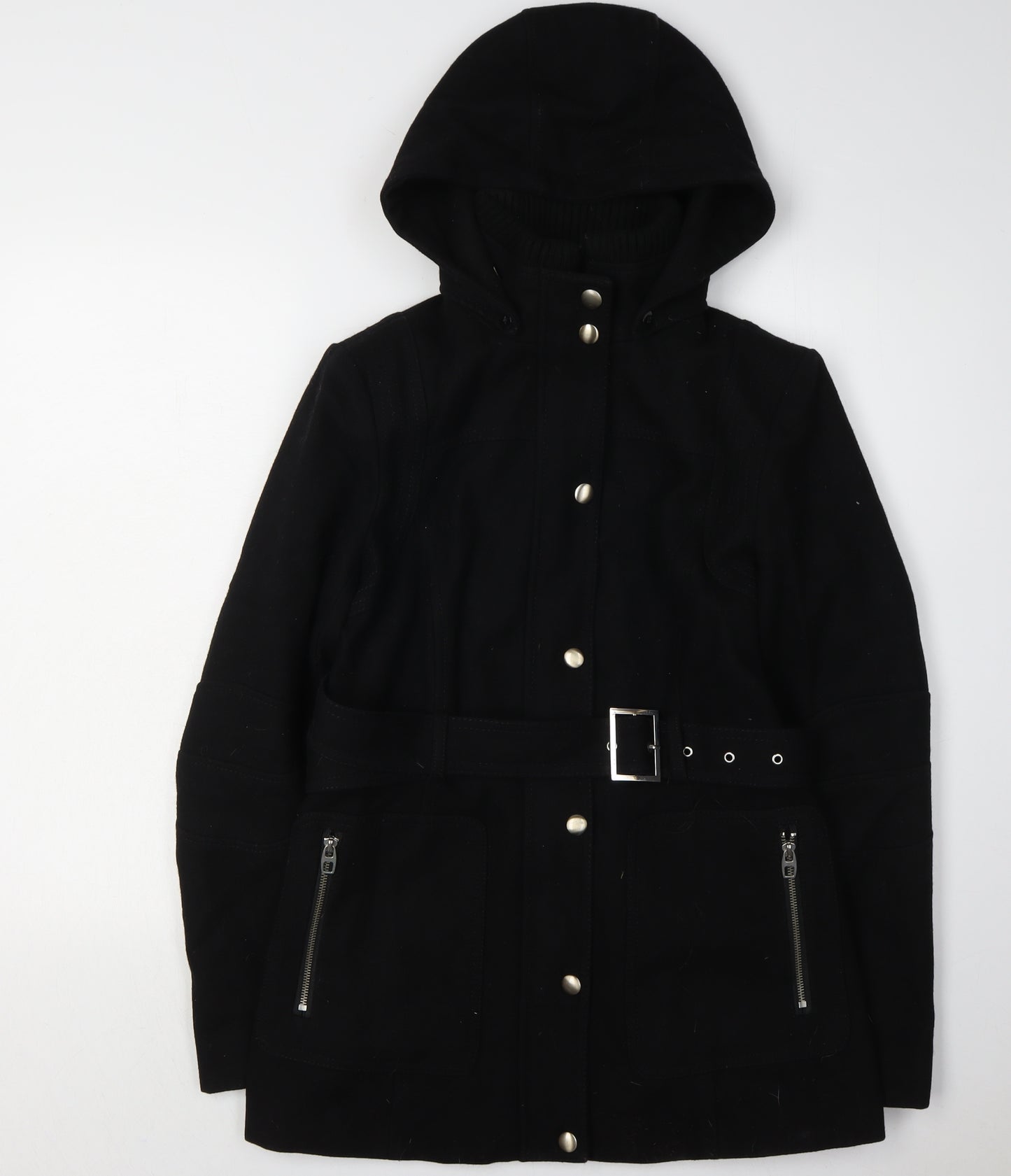 Miss Sixty Women's Black Belted Parka Jacket S