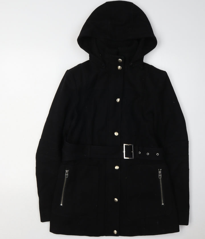 Miss Sixty Women's Black Belted Parka Jacket S