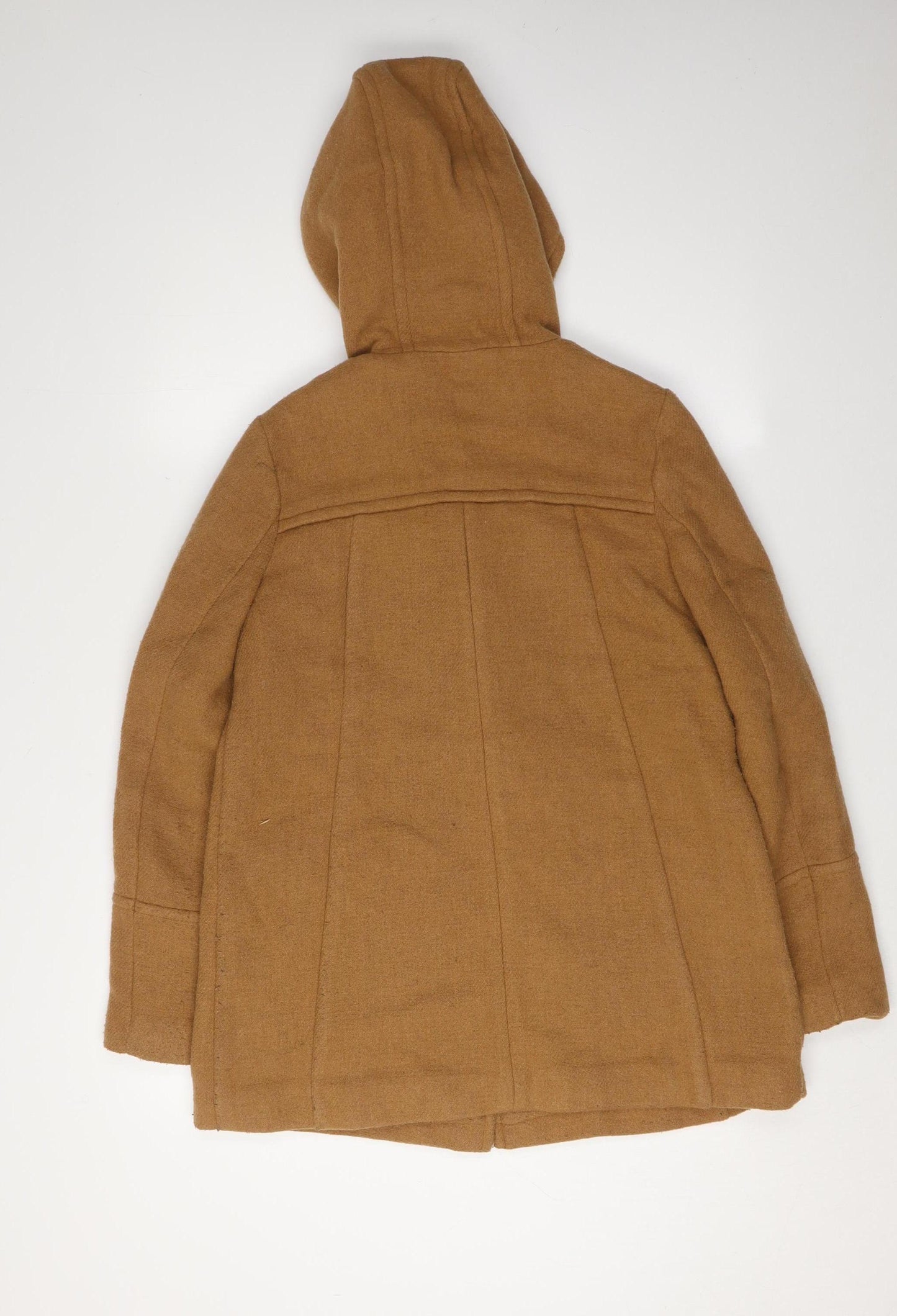 Oasis Brown Tweed Hooded Duffle Coat S Women