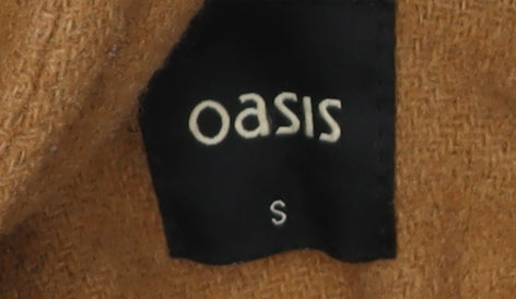 Oasis Brown Tweed Hooded Duffle Coat S Women