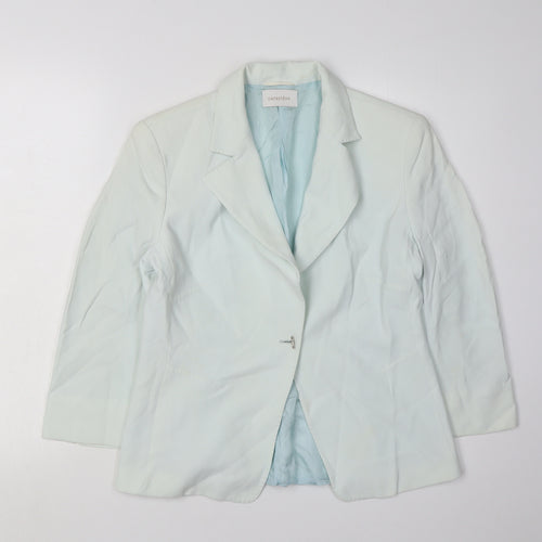 Caractère Women's Blue Blazer UK 10 Long Sleeve Notch Lapel
