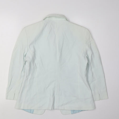 Caractère Women's Blue Blazer UK 10 Long Sleeve Notch Lapel