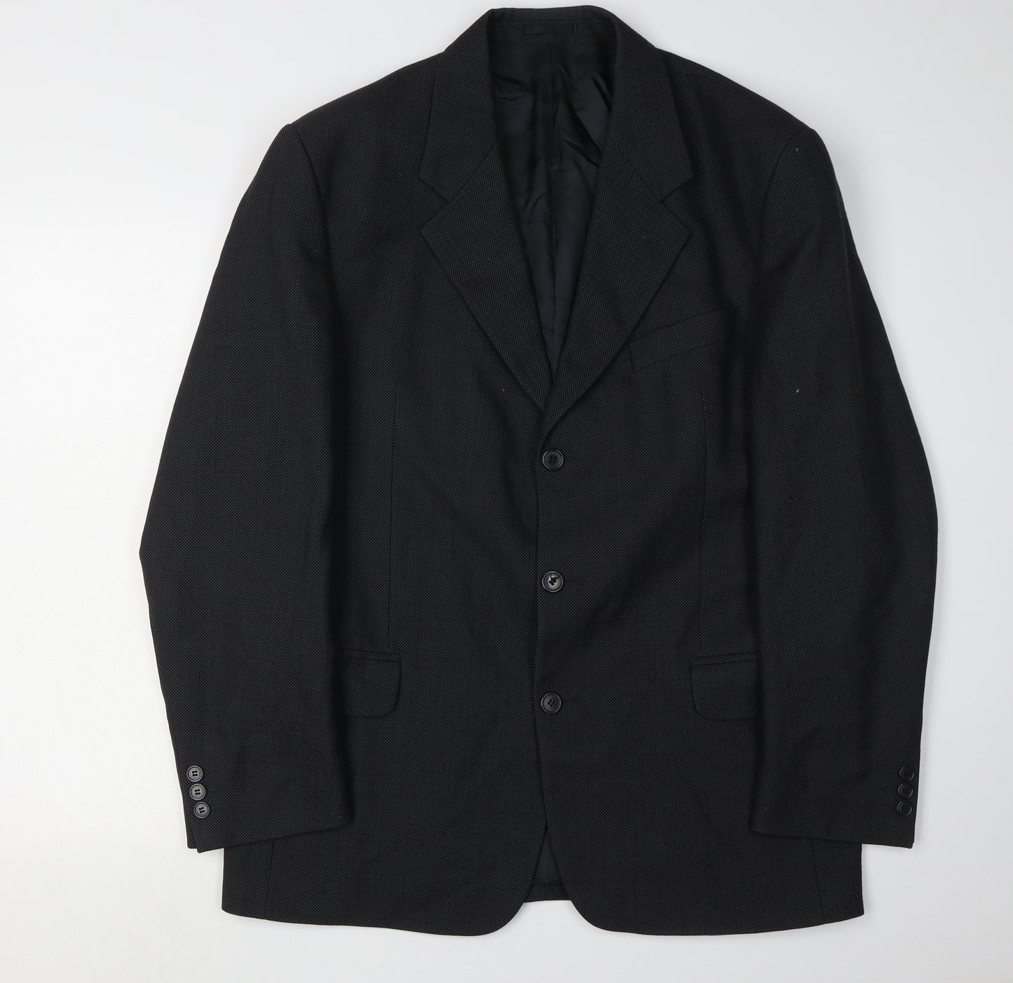 Next Men's Black Wool Regular Fit Blazer 42R