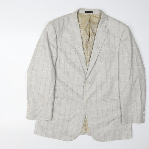 Pierre Cardin Men's Ivory Check Blazer, Size 40R, Formal