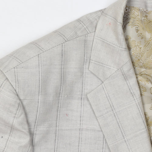 Pierre Cardin Men's Ivory Check Blazer, Size 40R, Formal