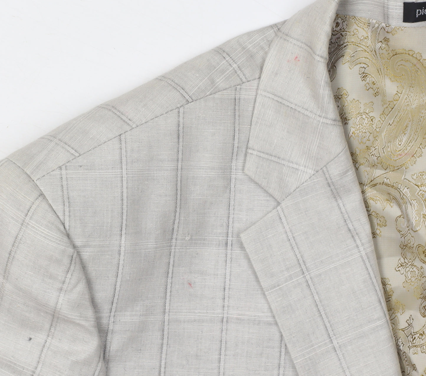 Pierre Cardin Men's Ivory Check Blazer, Size 40R, Formal