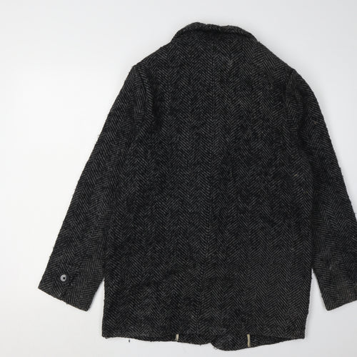 Mango Women's Black Wool Herringbone Suit Jacket XS