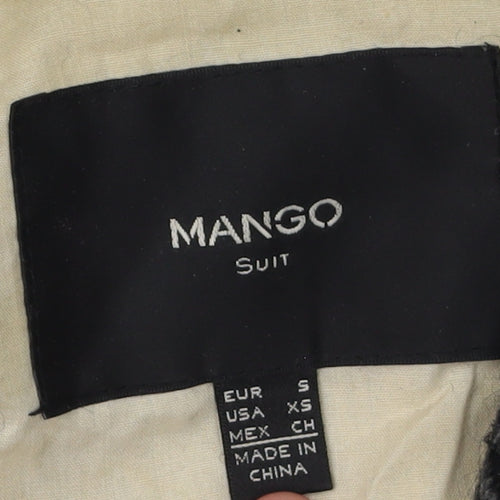 Mango Women's Black Wool Herringbone Suit Jacket XS