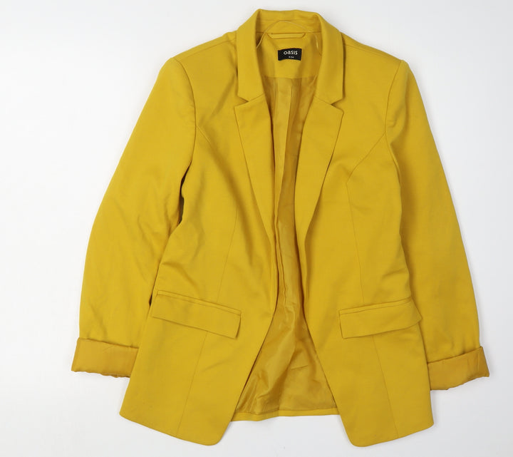 Oasis Women's Yellow Blazer Size 8, Notch Lapel, Long Sleeve