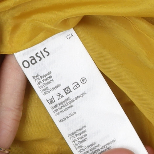 Oasis Women's Yellow Blazer Size 8, Notch Lapel, Long Sleeve