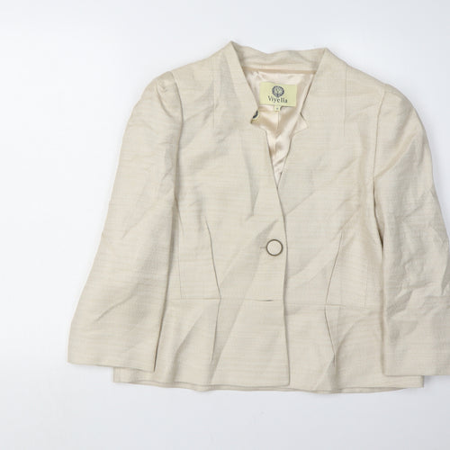 Viyella Women's Ivory Blazer Size 16 Regular Fit