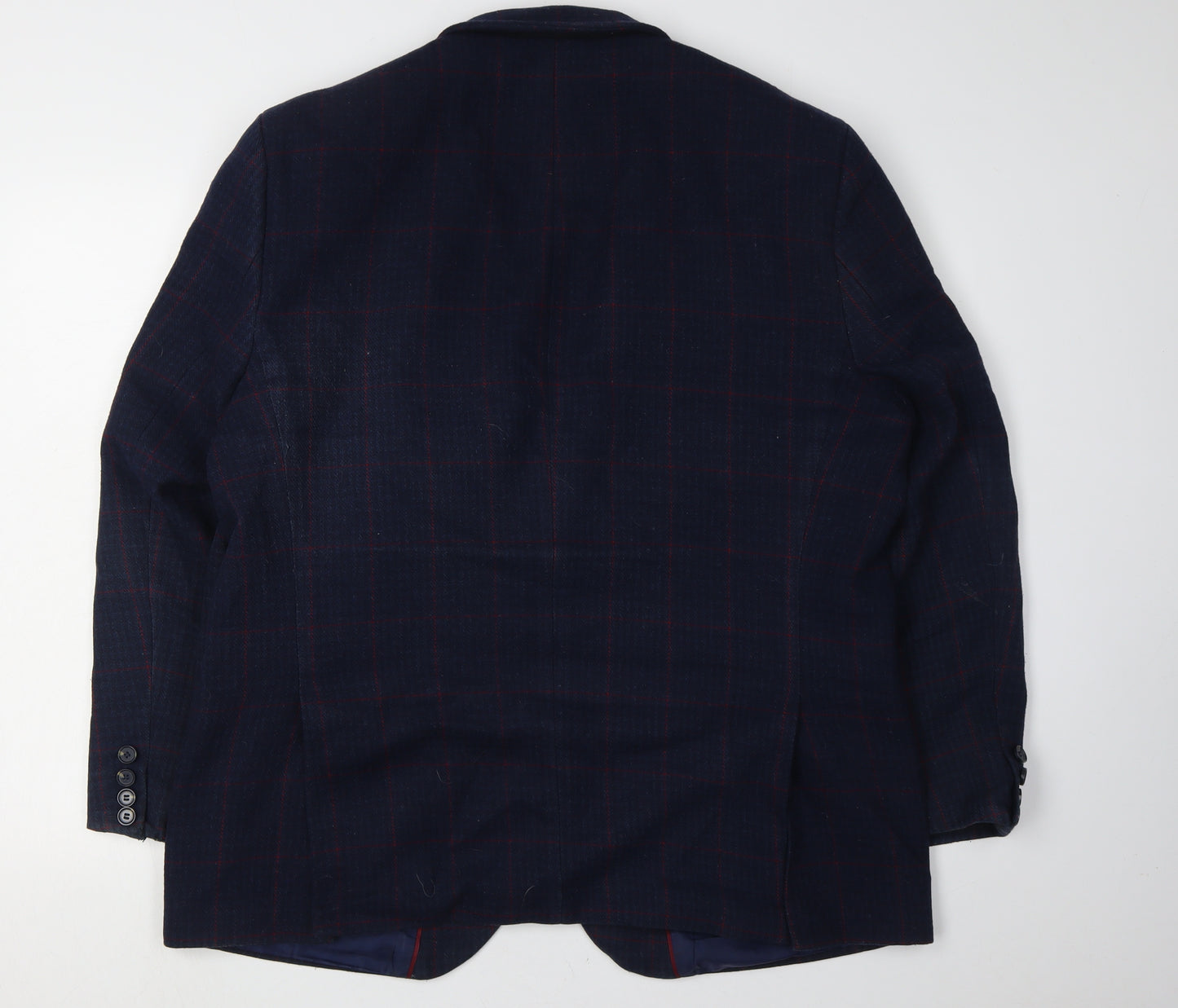 Greenwoods Men's Blue Checked Blazer 46R - Classic Fit