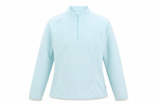 Front view of Decathlon Women's Blue Fleece 1/2 Zip Sweatshirt, size 12