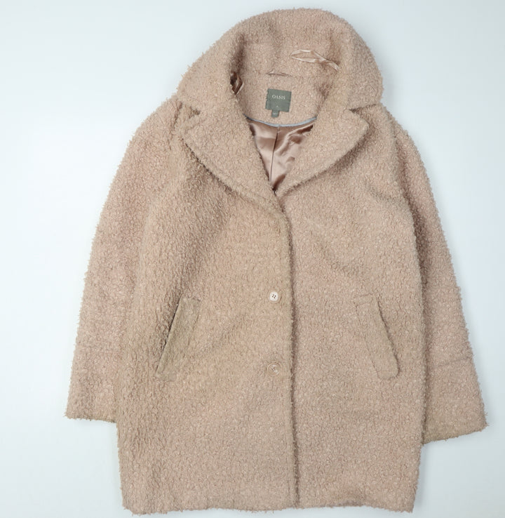 Oasis Women's Beige Mid-Length Coat Size 12