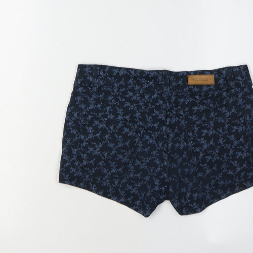 H&M Women's Blue Floral Hot Pants Size 8