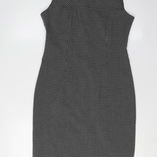 BHS Women's Black Check Sheath Dress Size 10