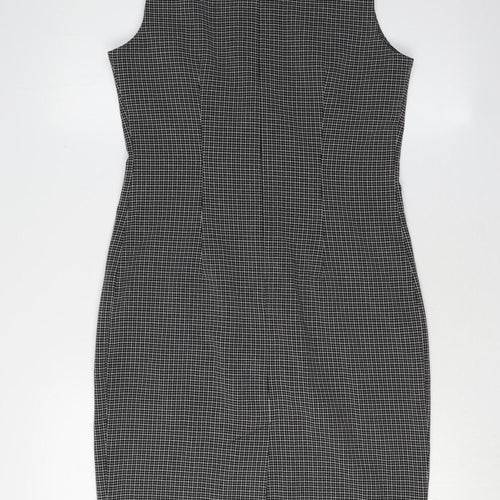 BHS Women's Black Check Sheath Dress Size 10