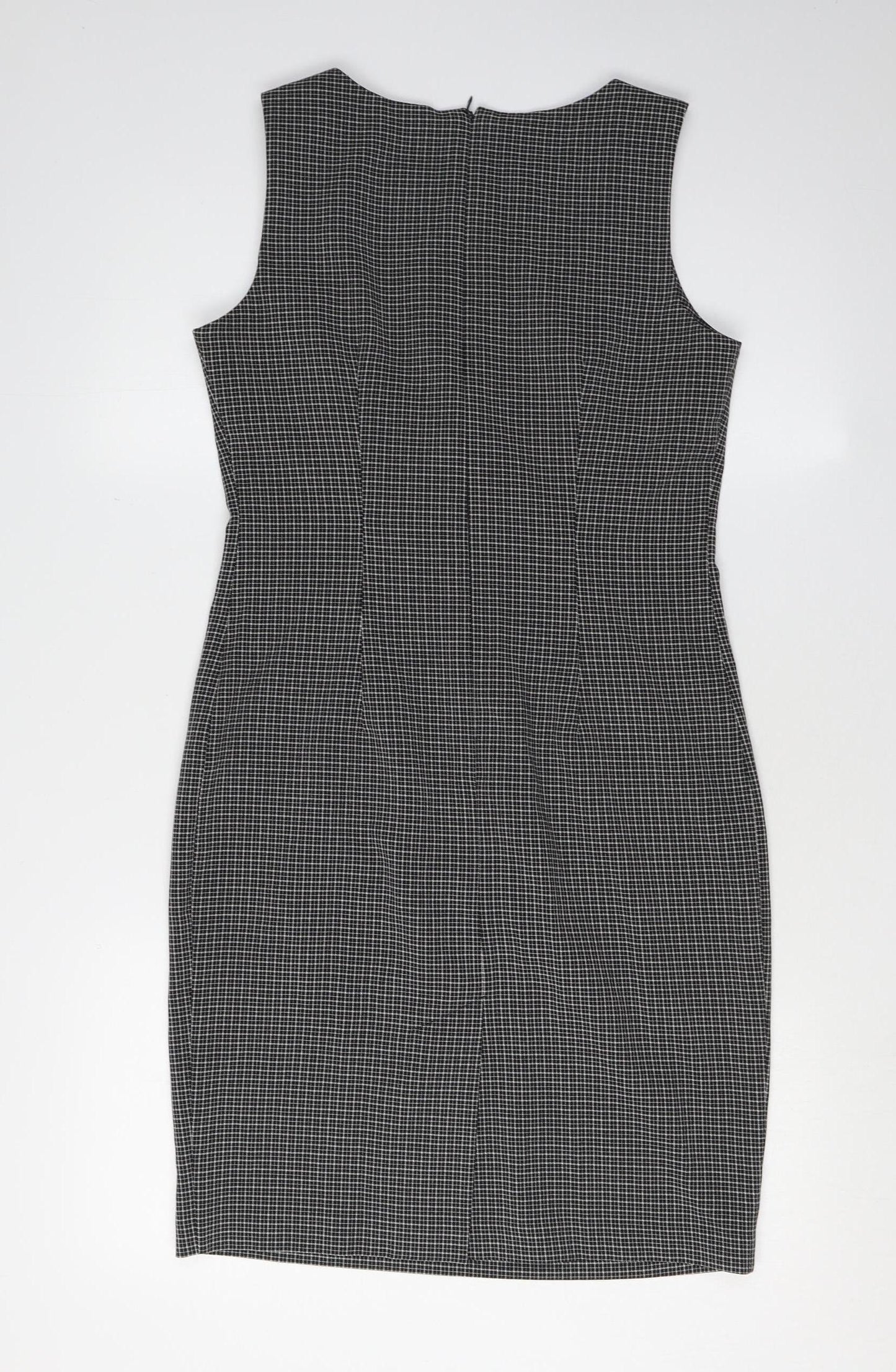 BHS Women's Black Check Sheath Dress Size 10