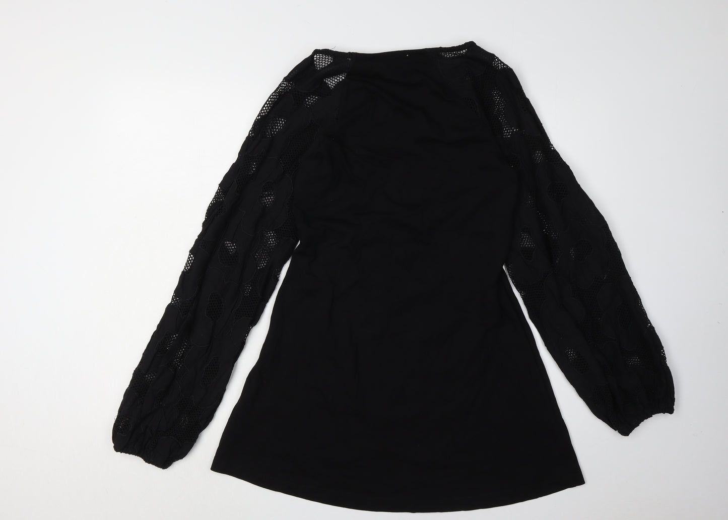 ASOS Women Black Mini Dress Size 10 V-Neck