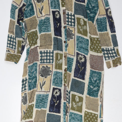 Monsoon Women's Floral Collared Shirt Dress Multicoloured L