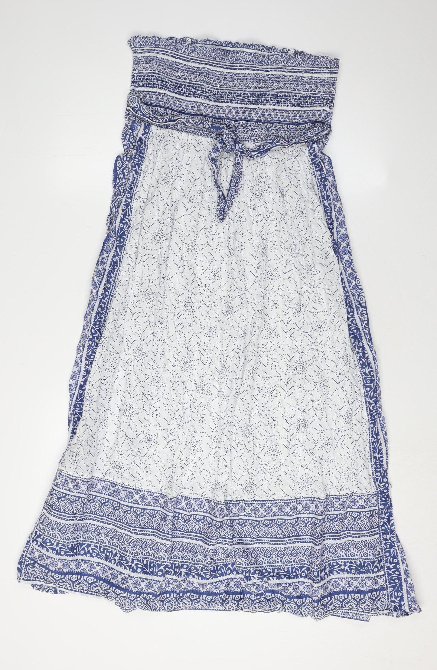 Monsoon Women's Blue Strapless Long Dress M