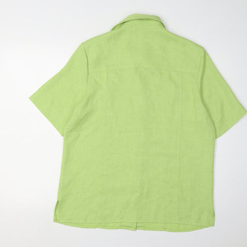 Oscar B. Women's Green Button-Up Shirt Size 16 Classic