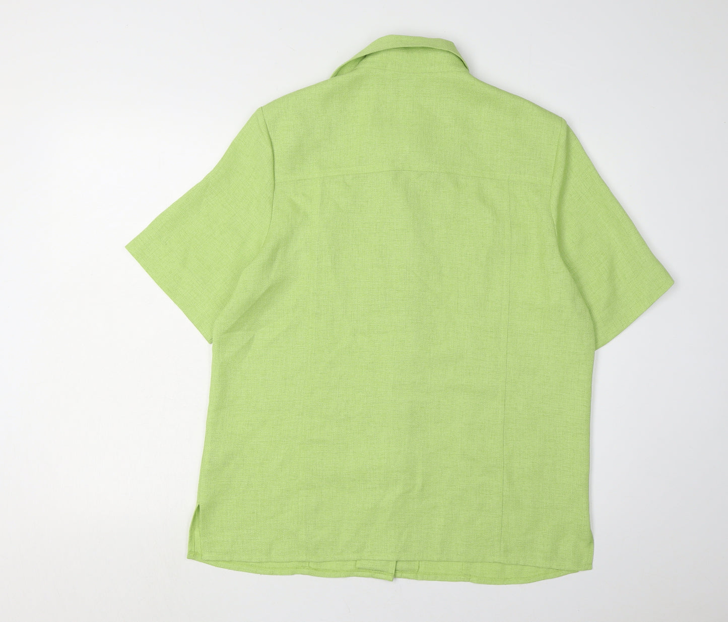 Oscar B. Women's Green Button-Up Shirt Size 16 Classic