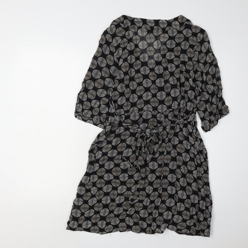 Sasha Women's Black Geometric Wrap Dress Size 12