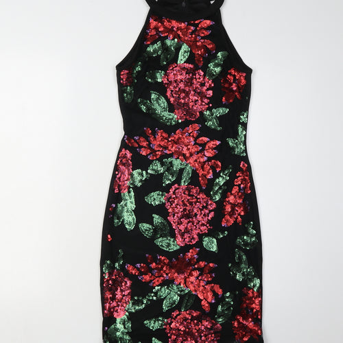 Quiz Women's Black Sequin Bodycon Dress Size 6