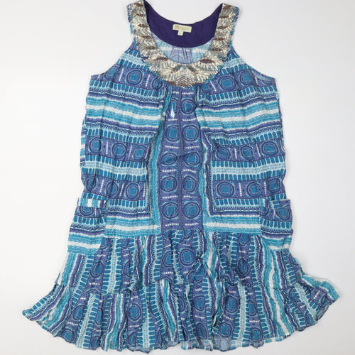 Monsoon Women's Blue Sleeveless Dress - Large