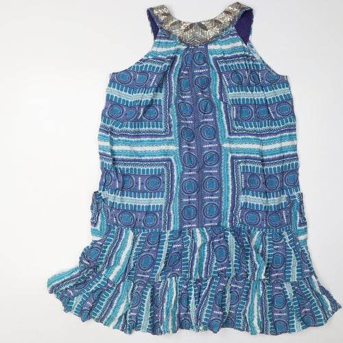 Monsoon Women's Blue Sleeveless Dress - Large