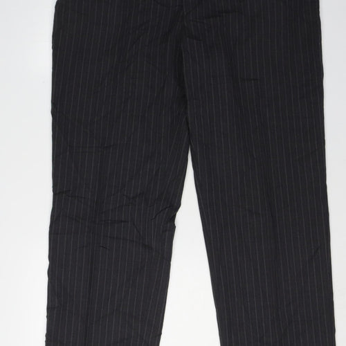 Armando Men's Black Striped Trousers 36