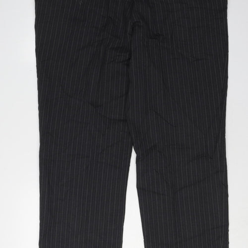 Armando Men's Black Striped Trousers 36