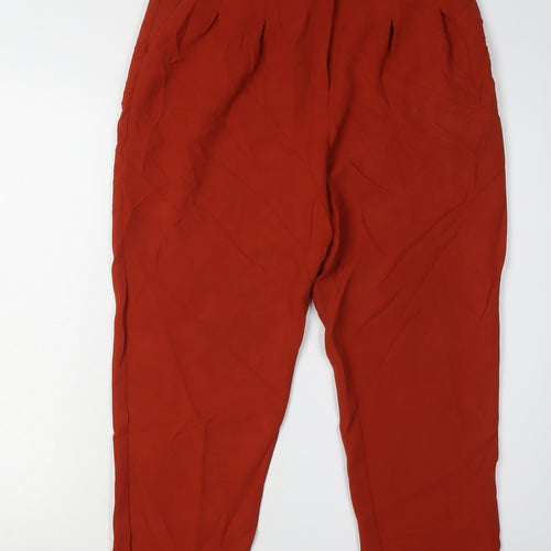 Topshop Red Paperbag Trousers for Women, Size 10