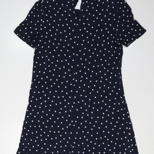Marks and Spencer Women's Blue Polka Dot Dress, Size 12