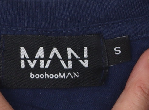 boohooMAN Blue Graphic Print T-Shirt for Men - Size S