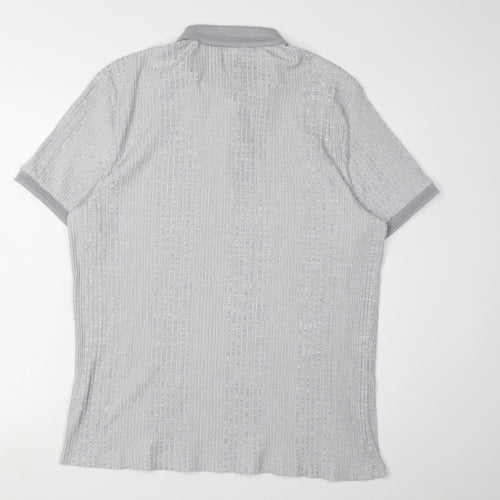 River Island Men's Grey Polo Shirt XL