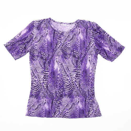 Damart Women's Purple Animal Print T-Shirt UK 10/12