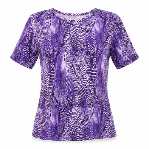 Damart Women's Purple Animal Print T-Shirt UK 10/12
